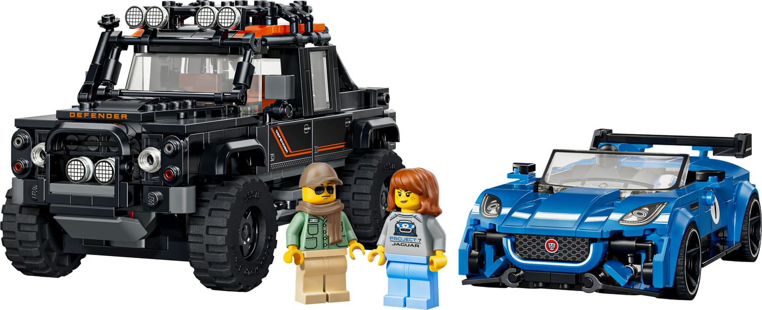 LEGO® 77264 Jaguar Project 7 & Land Rover Defender — собранная модель