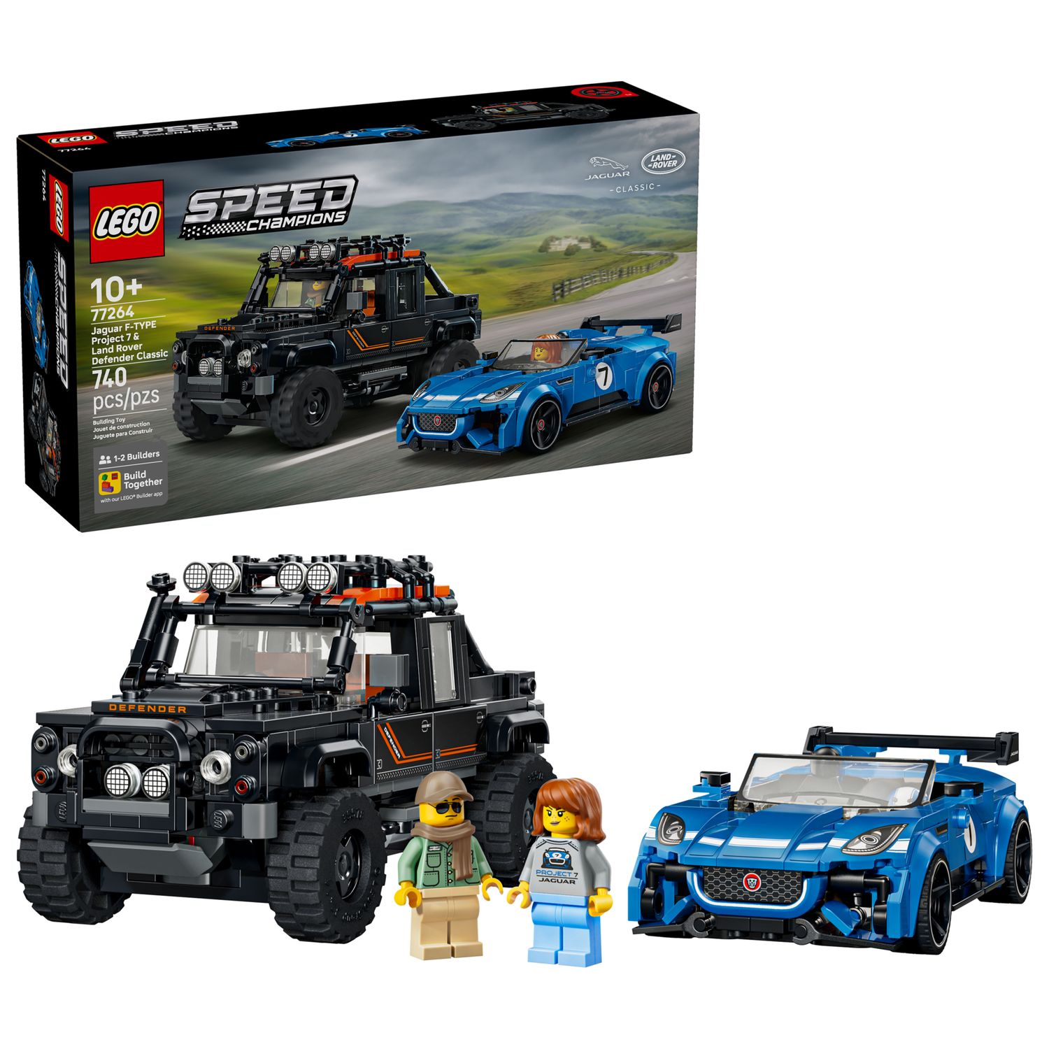 Коробка LEGO Speed Champions Jaguar Project 7 и Land Rover Defender